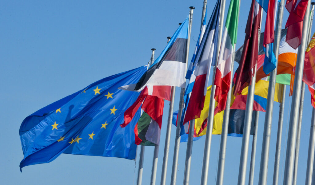 Open Doors Day in Strasbourg. Raising of the flags - Opening ceremony.